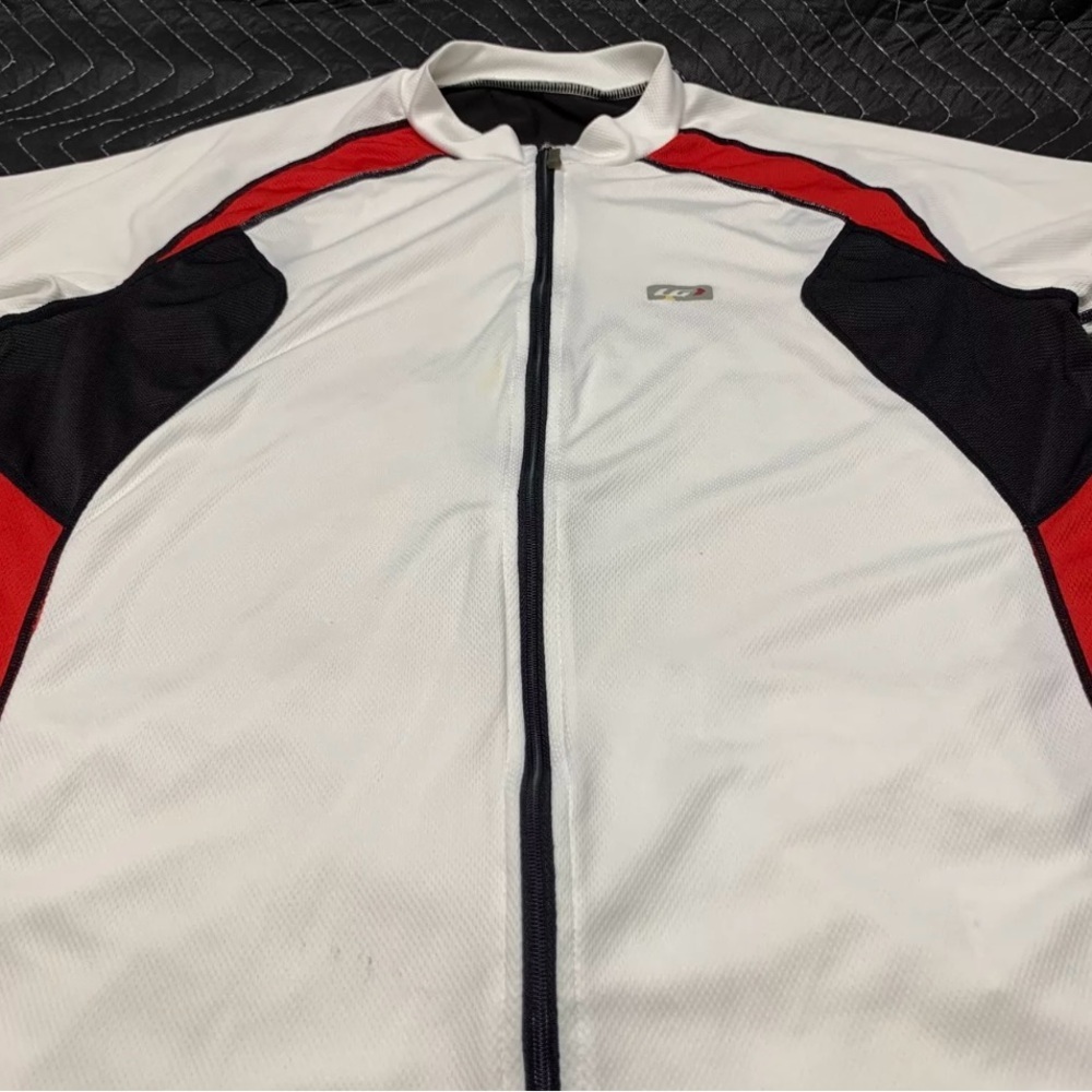 Louis Garneau Red White Black Mens Bike Cycling Jersey Road Trail Racing